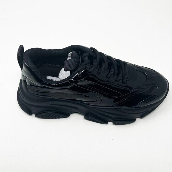 BRAND NEW IN BOX Steve Madden Possession Sneaker Black Patent Black - Picture 12 of 16